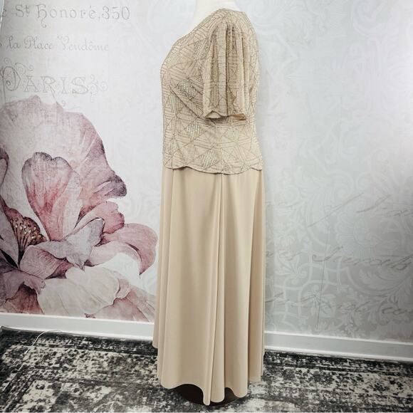 Night Scene beaded mother of the bride or groom dress cream 4XL - Picture 7 of 12